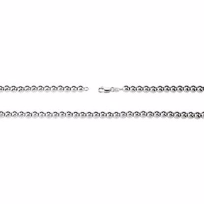 CH291:147834:P Sterling Silver 6mm Hollow Bead 7" Chain
