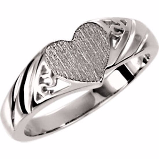 5622:71936:P 14kt Yellow Heart Signet Ring