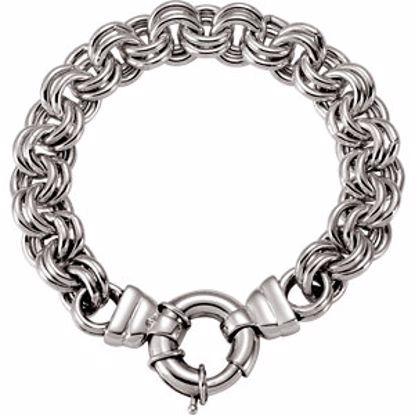 CH278:139546:P Sterling Silver Solid Double Cable 8" Bracelet