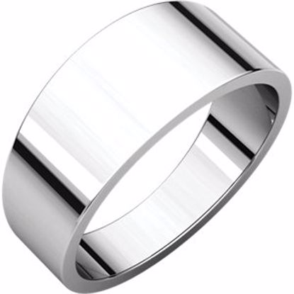 FT6.5:138917:P 14kt White 8mm Flat Tapered Band