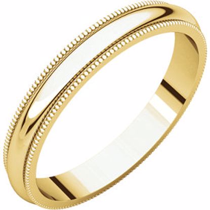 MG10:142143:P 10kt Yellow 3mm Milgrain Band