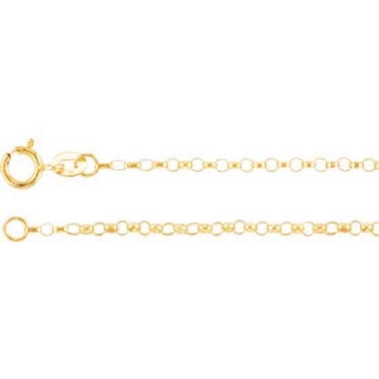 CH226:140482:P 14kt Yellow 1.5mm Hollow Belcher Rolo 7" Chain
