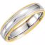 5721:105473:P 14kt White & Yellow 5.5mm Comfort-Fit Double Milgrain Band Size 8