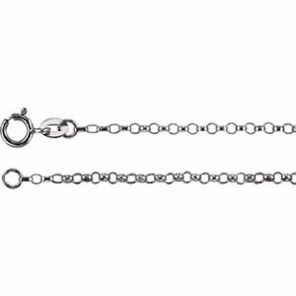 CH226:140484:P 14kt White 1.5mm Hollow Belcher Rolo 7" Chain
