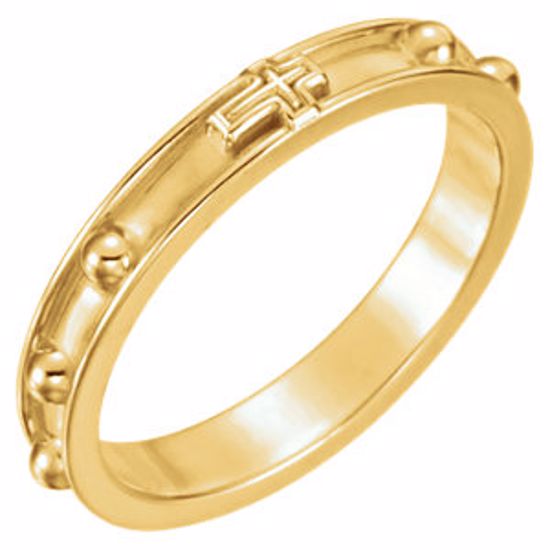 R16604:75820:P 14kt Yellow Rosary Ring Size 6