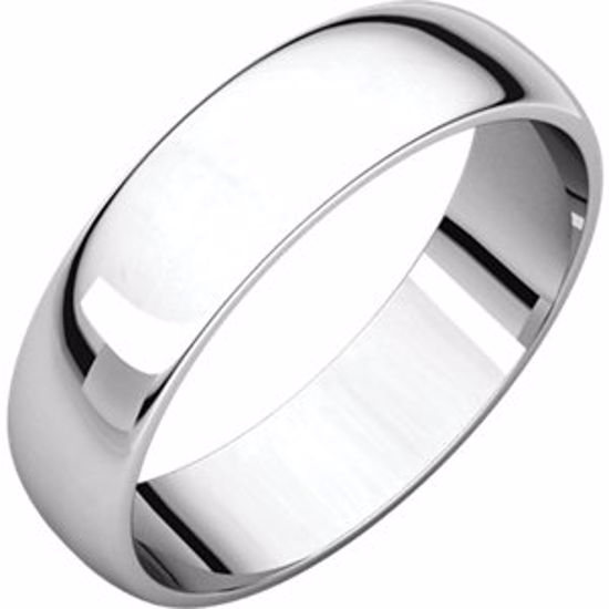 HRL7:148327:P 14kt White 5mm Half Round Light Band