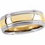 5970:142261:P 14kt White & Yellow 8mm Double Milgrain Band Size 10.5