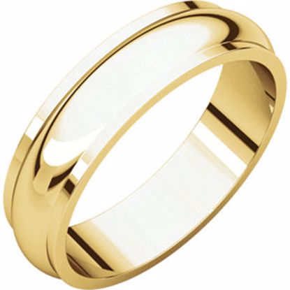 HRE7:149338:P 10kt Yellow 5mm Half Round Edge Band