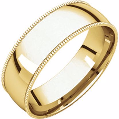 MGRL6.5:143231:P 10kt Yellow 6mm Light Comfort Fit Milgrain Band 