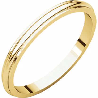HRE9.5:149522:P 10kt Yellow 2mm Half Round Edge Band