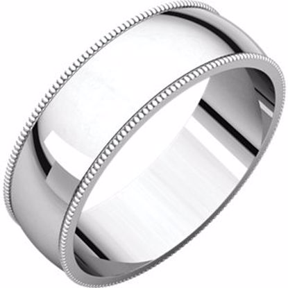 MGL5:151375:P 14kt White 6mm Light Milgrain Band