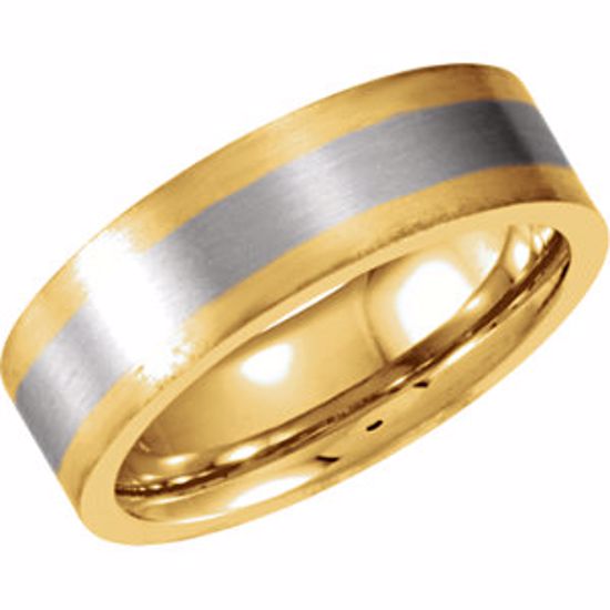 5699:127413:P 18kt Yellow & Platinum 6mm Comfort-Fit Band Size 6.5