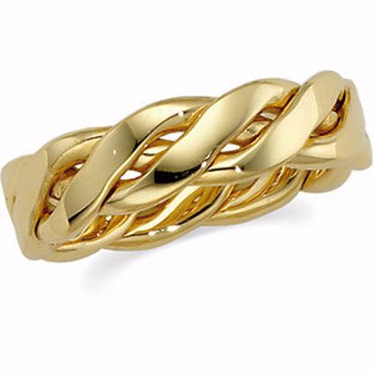 50051:144793:P 14kt Yellow 6.5mm Hand Woven Band Size 11 