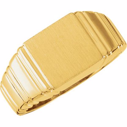 9302:146591:P 18kt Yellow 11mm Men's Square Signet Ring