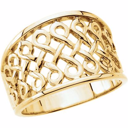 5178:84160:P 18kt Yellow Infinity-Inspired Woven Design Band