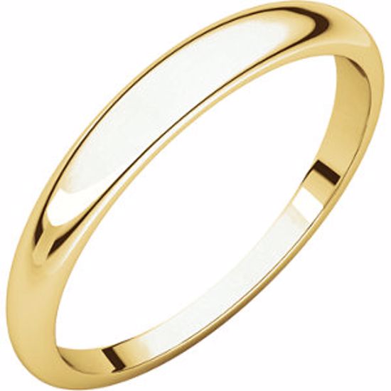 HRT7.5:146215:P 10kt Yellow 3mm Half Round Tapered Band