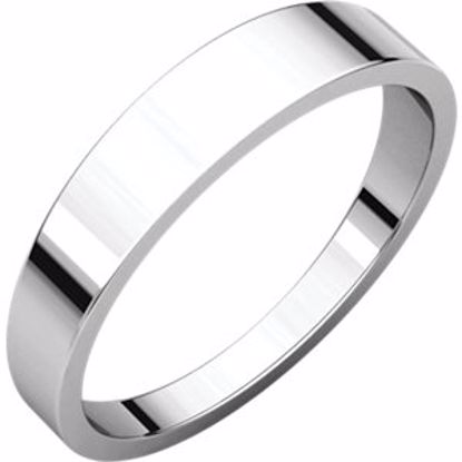 FT12:146715:P 14kt White 4mm Flat Tapered Band