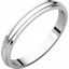 HRE13.5:166628:P 14kt White 2.5mm Half Round Edge Band