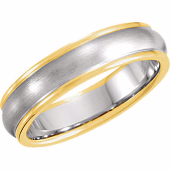 50164:222536:P 14kt Yellow & White 5mm Comfort-Fit Band Size 9.5