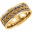 50045:212164:P 14kt Yellow & White 8mm Comfort-Fit Hand-Woven Band Size 6.5