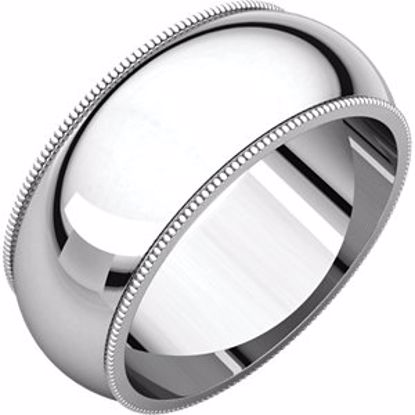 MG13.5:218940:P Platinum 8mm Milgrain Band