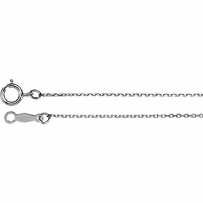 CH123:244297:P 14kt White 1mm Diamond Cut Cable 7" Chain