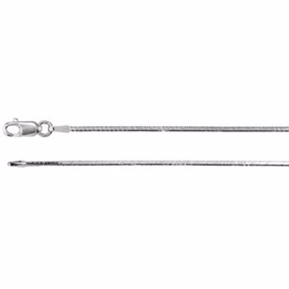 CH163:244807:P 14kt White 1mm Diamond Cut Square Snake 7" Chain
