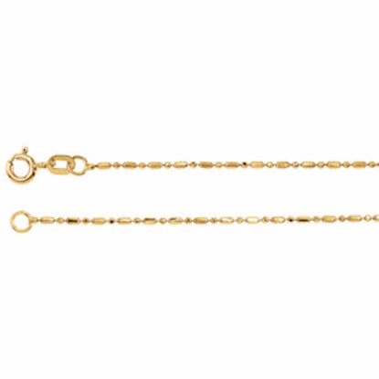 CH204:244815:P 14kt Yellow 1.25mm Alternating Diamond-Cut Bead 7" Chain