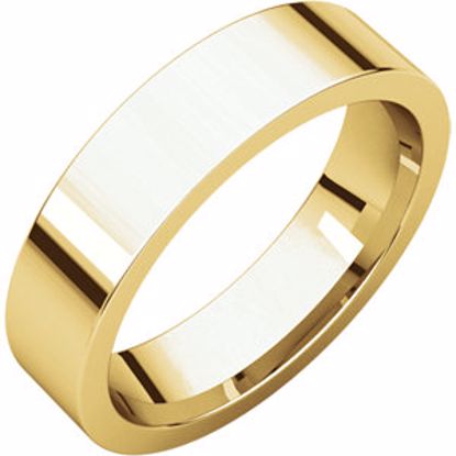 FIR14:225107:P 10kt Yellow 5mm Flat Comfort Fit Band