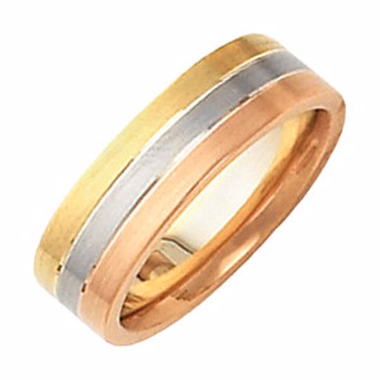 50248:254598:P 14kt Yellow, White, & Rose Tri-Color Wedding Band