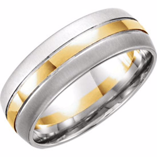 50250:254815:P 14kt White & Yellow 8mm Band Size 10.5