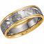 50316:266739:P 14kt White & Yellow 6.75mm Design Band Size 9