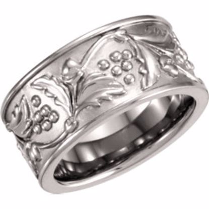 50403:285662:P 10kt Yellow 10.25mm Patterned Band Size 5