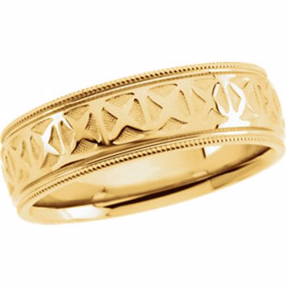 50470:287437:P 14kt Yellow 7.25mm Design Band Size 11 