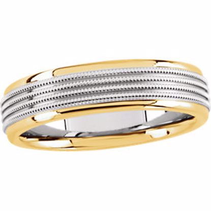 50473:288501:P 14kt Yellow & White 6mm Milgrain Band Size 5.5