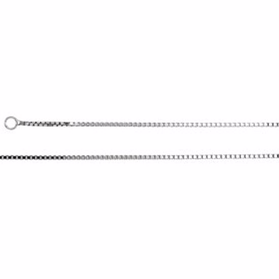 CH22:288073:P 14kt White 1mm Solid Box 7" Chain