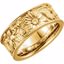 50404:289179:P 10kt Yellow 8.5mm Floral Design Band Size 5