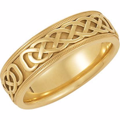 50518:298908:P 14kt Yellow 7mm Celtic Inspired Band Size 12