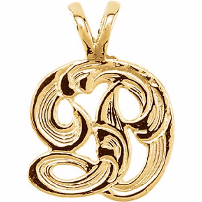 8611:34708:P 10kt Yellow "D" Medium Initial Pendant