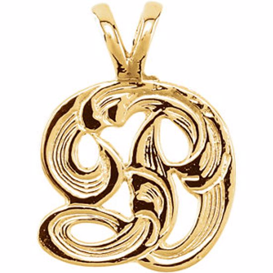 8611:34708:P 10kt Yellow "D" Medium Initial Pendant