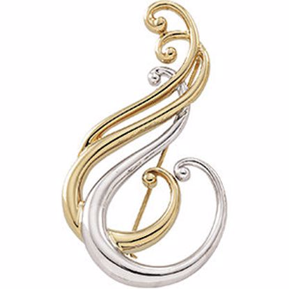 8535:34376:P 14kt Yellow & White 29x52mm Freeform Brooch