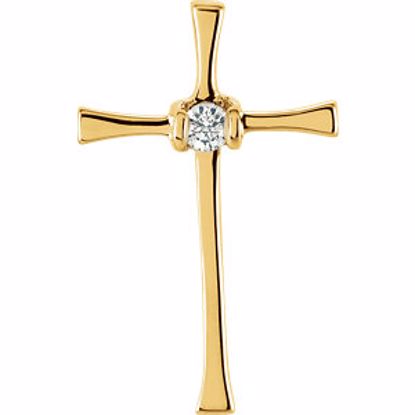 R80069D:61704:P 14kt Yellow .05 CTW Diamond Cross Pendant