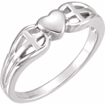 R7060:65955:P Heart & Cross Ring