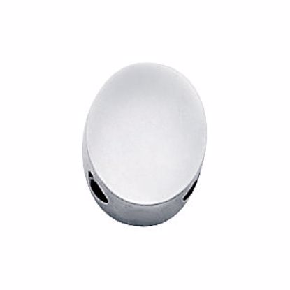 80828:74442:P 14kt White 12x10mm Oval Bracelet Slide 