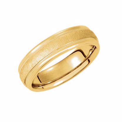5731:105761:P 14kt Yellow 6mm Comfort-Fit Milgrain Band with Florentine Finish Size 12