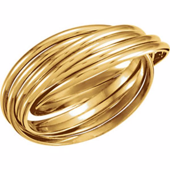 5726:105544:P 14kt Yellow 6-Band Rolling Ring Size 12