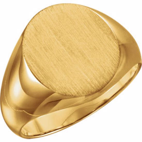 9320:113051:P 18kt Yellow 16x14mm Solid Oval Men's Signet Ring