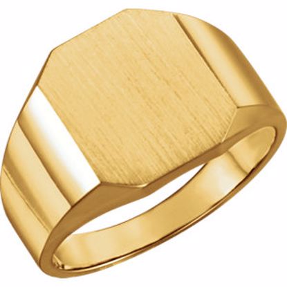 9599:113024:P 18kt Yellow 14x12mm Octagon Men's Signet Ring
