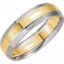 5793:115432:P 18kt Yellow & Platinum 8mm Comfort-Fit Beveled Edge Band Size 6
