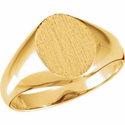 5758:123690:P 14kt Yellow 10x8mm Oval Signet Ring